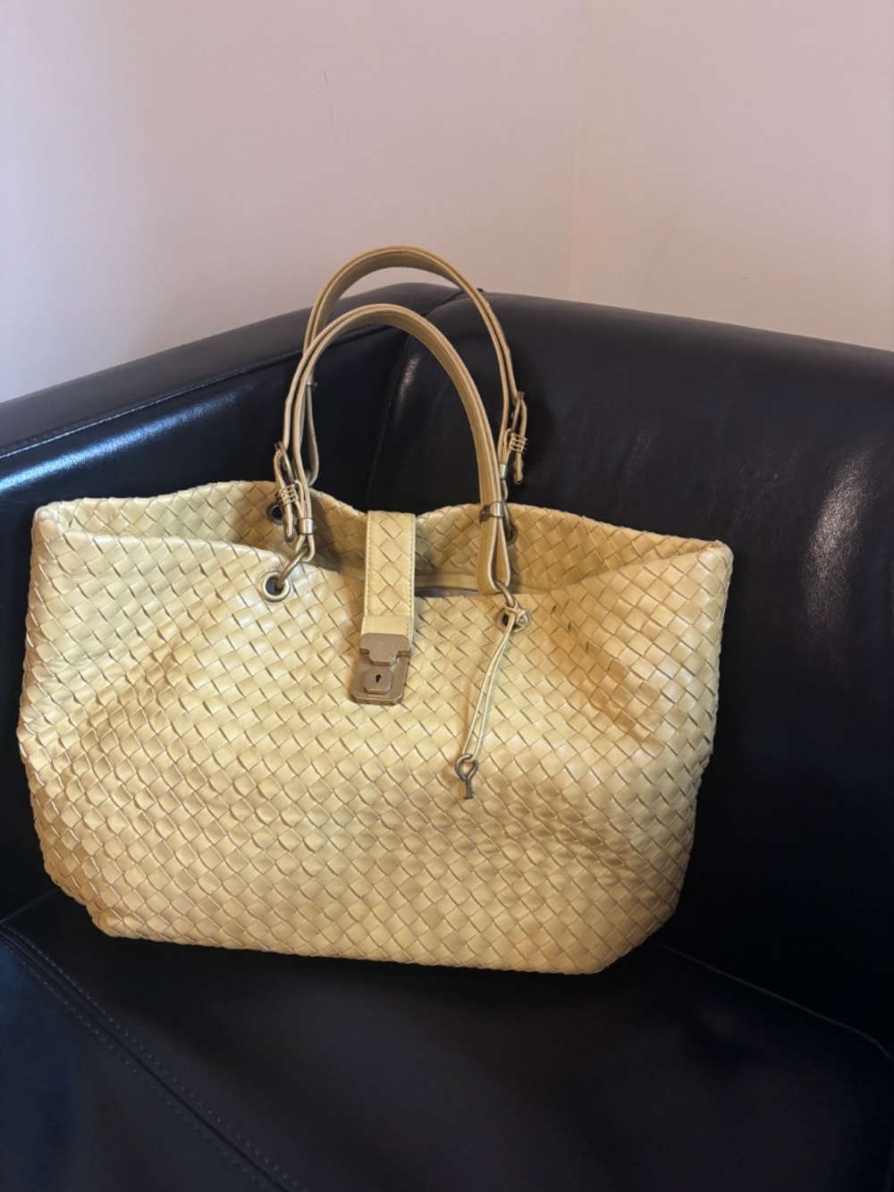 Bottega Veneta Yellow Roma Bag
